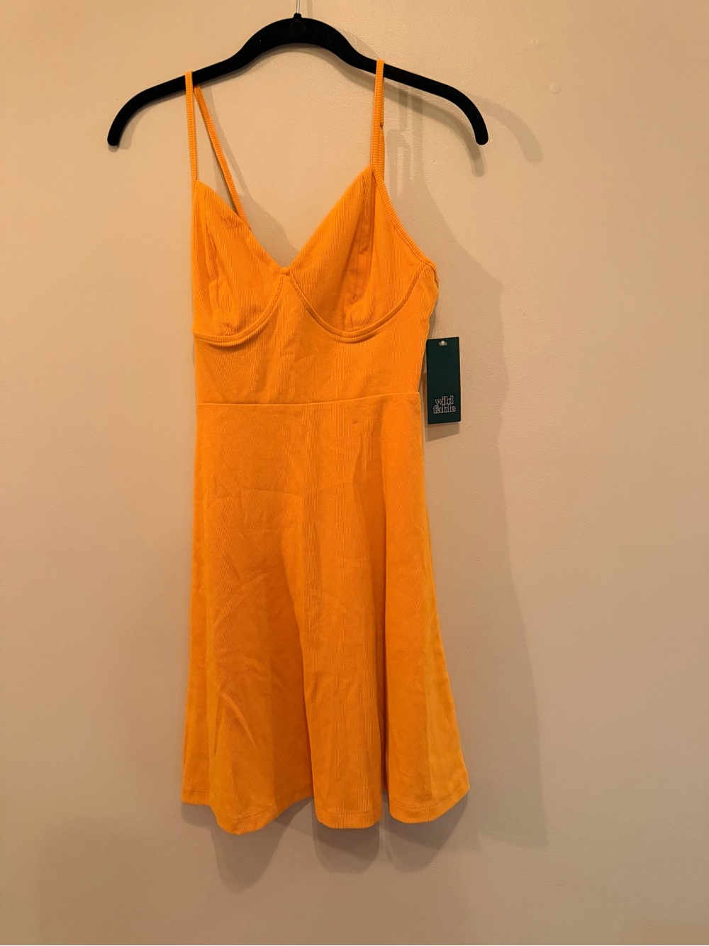 Wild Fable Bright Orange Spaghetti Strap A-Line Dress